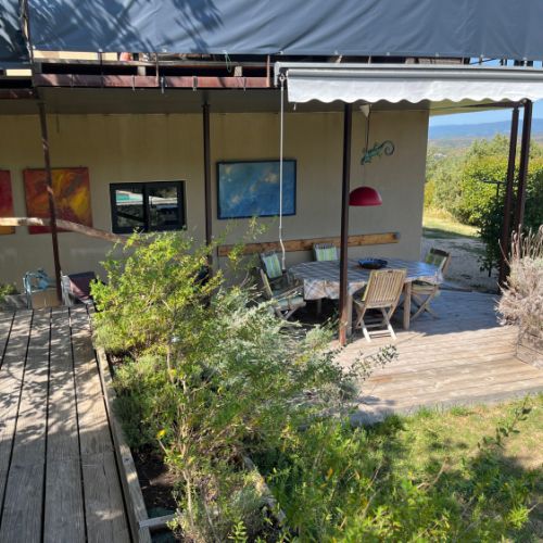 Terrace at the Esprit Nature cottage